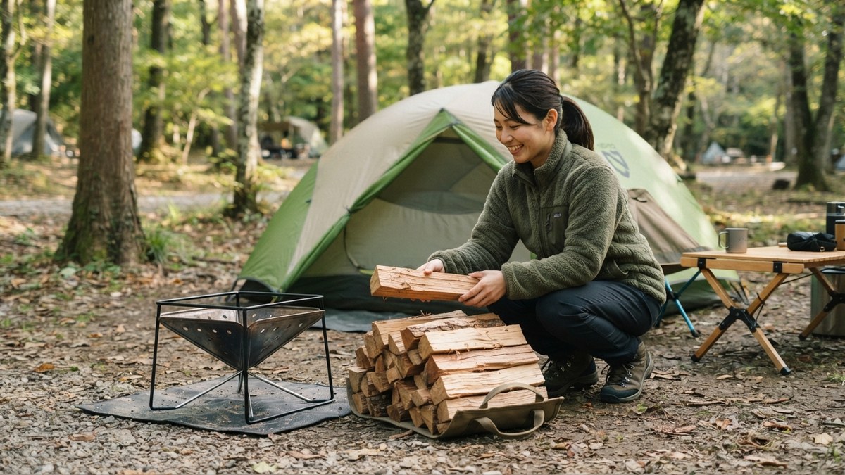 薪の種類と選び方・組み方のイメージ