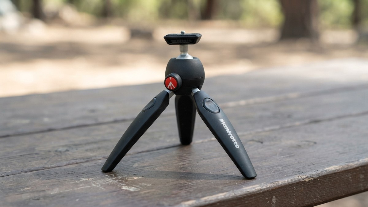 ミニ三脚の代表例: Manfrotto PIXI ミニ三脚