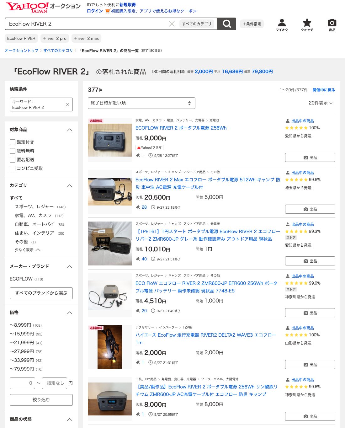ヤフオク! 落札一覧