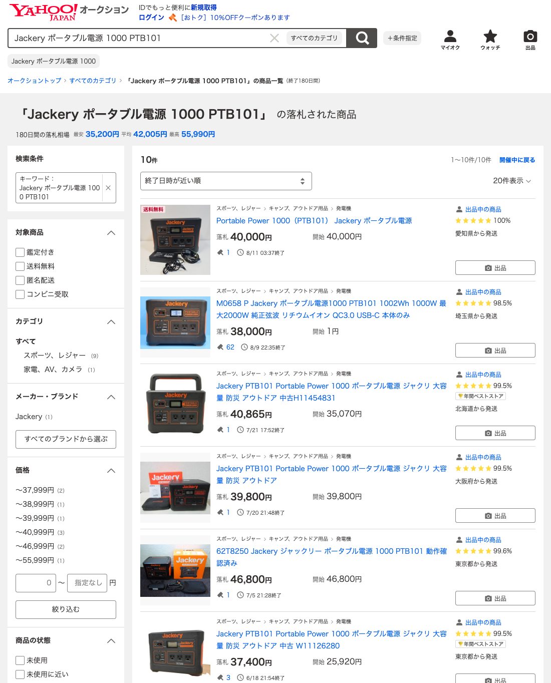 ヤフオク! 落札一覧