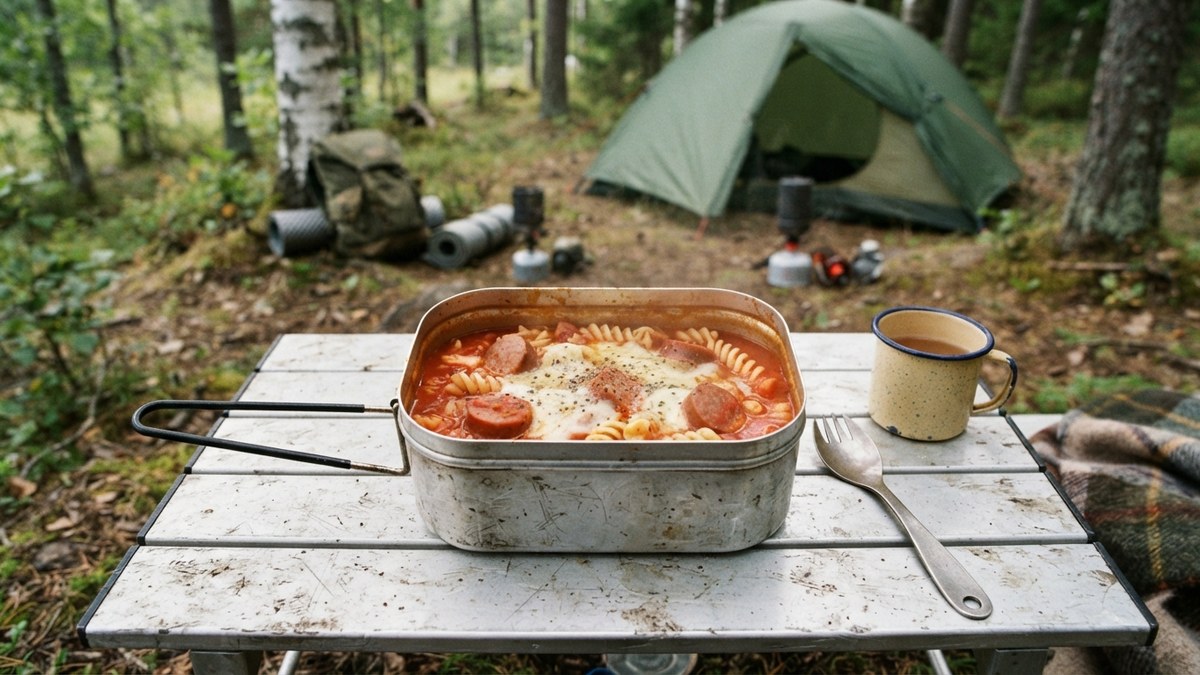 ワンポット・トマトスープパスタの場面