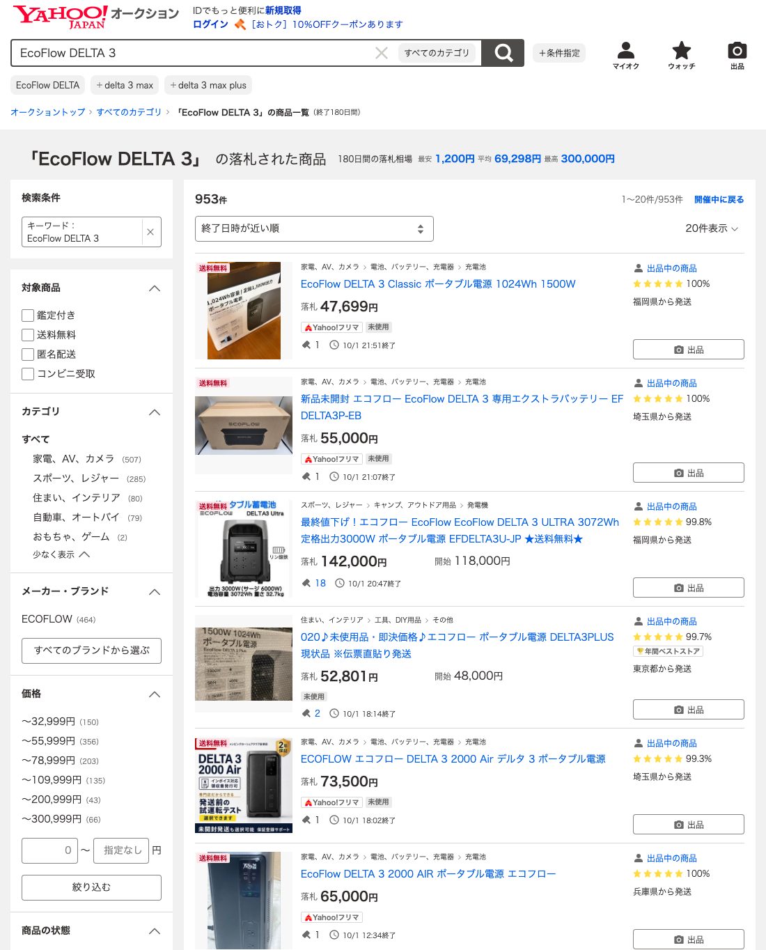 ヤフオク! 落札一覧