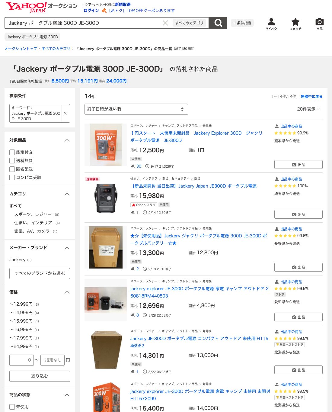 ヤフオク! 落札一覧